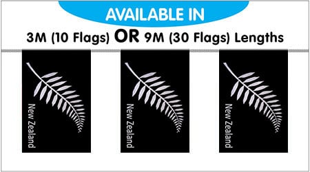 New Zealand Silver Fern String Bunting Flags