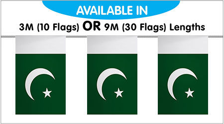 Pakistan Bunting String Flags 3M - 10 Flags