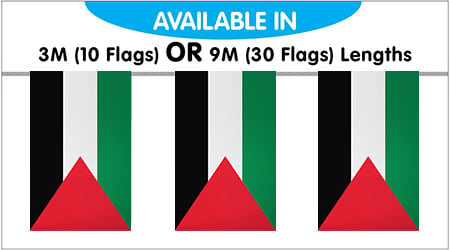 Palestine Bunting String Flags 3M - 10 Flags