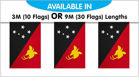 Papua New Guinea Bunting String Flags - 3M 10 Flags