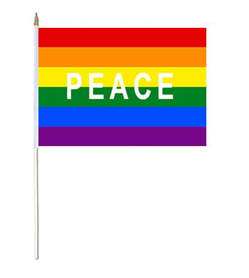 Rainbow Peace Novelty Hand Waver Flag