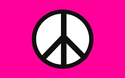 Peace Pink Flag 150 x 90cm