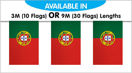 Portugal Bunting String Flags - 3M 10 Flags