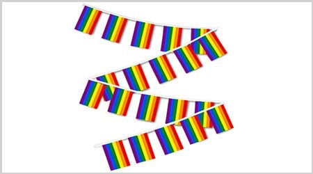 Rainbow Bunting String Flags - 9M 30 Flags