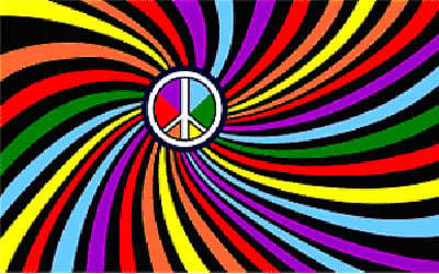 Peace Swirl Rainbow Flag - 150 x 90cm