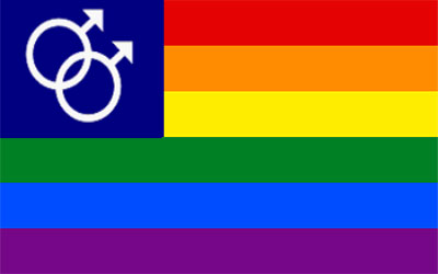 Rainbow Male Symbol Flag - 150 x 90cm