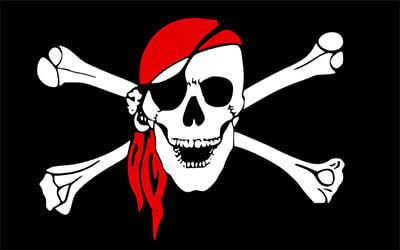 Pirate Red Bandanna Flag 150 x 90cm