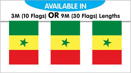 Senegal Bunting String Flags 3M - 10 Flags
