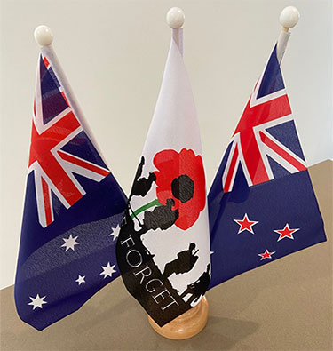 AUS NZ Remembrance Army Small Hand Waver Flags Set