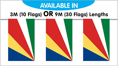 Seychelles Bunting String Flags 3M - 10 Flags