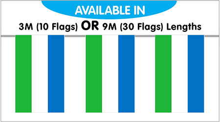 Sierra Leone Bunting String Flags 3M - 10 Flags