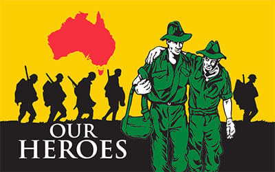 Australian Heroe Soldier Flag 150 x 90cm
