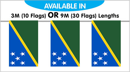 Solomon Islands Bunting String Flags 3M - 10 Flags