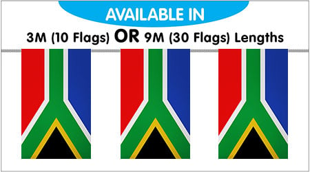 South Africa Bunting String Flags 3M - 10 Flags