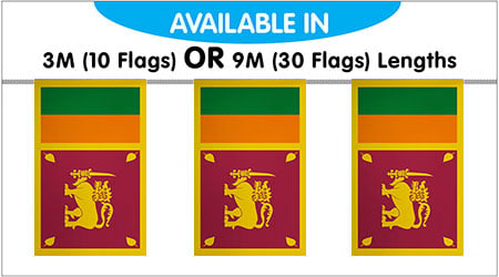 Sri Lanka Bunting String Flags 3M - 10 Flags