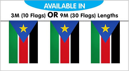 South Sudan String Bunting Flags