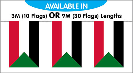 Sudan Bunting String Flags 3M - 10 Flags