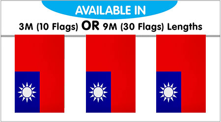 Taiwan Bunting String Flags 3M - 10 Flags