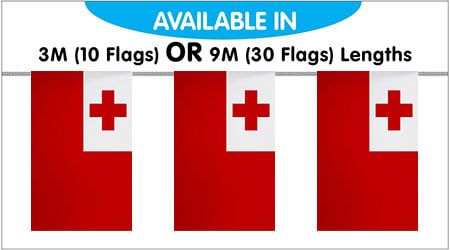 Tonga Bunting String Flags 3M - 10 Flags