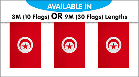 Tunisia Bunting String Flags - 3M 10 Flags