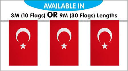 Turkey Bunting String Flags 3M - 10 Flags