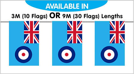 UK RAF Bunting String Flags - 9M 30 Flags