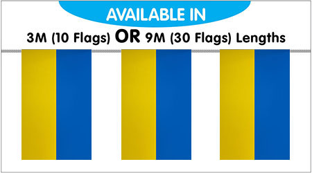 Ukraine Bunting String Flags 3M - 10 Flags