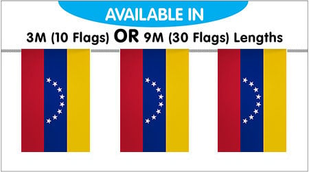 Venezuela Bunting Flags - 9m 30 Flags