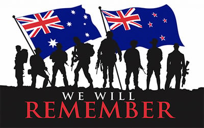 Australia NZ We Will Remember Flag